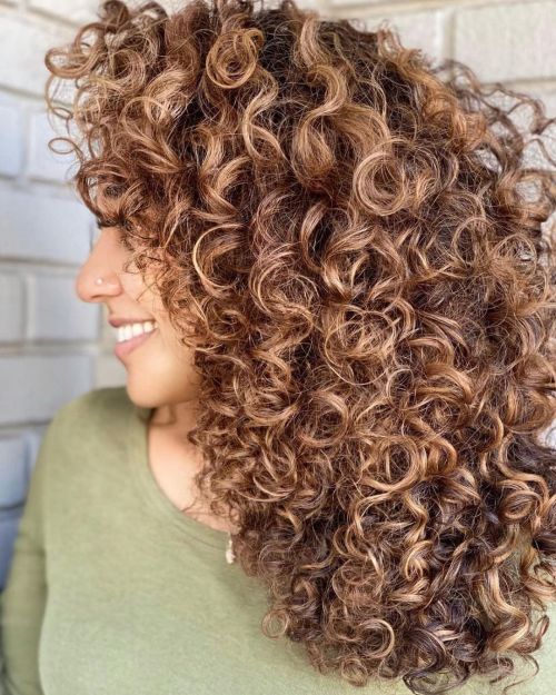 Curly Hair Layered in the Front