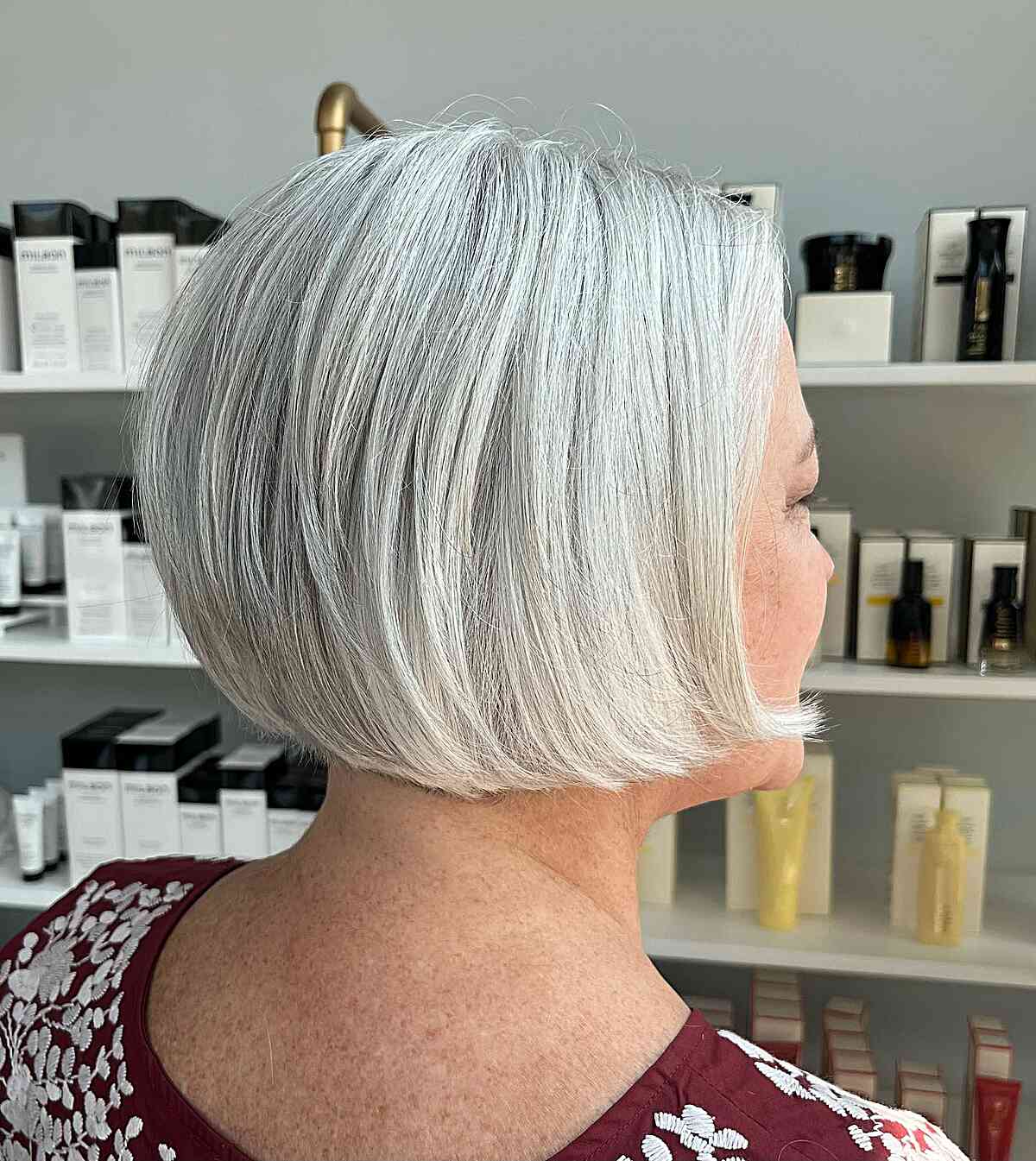 Platinum Silver Mini Bubble Bob for Short Hair