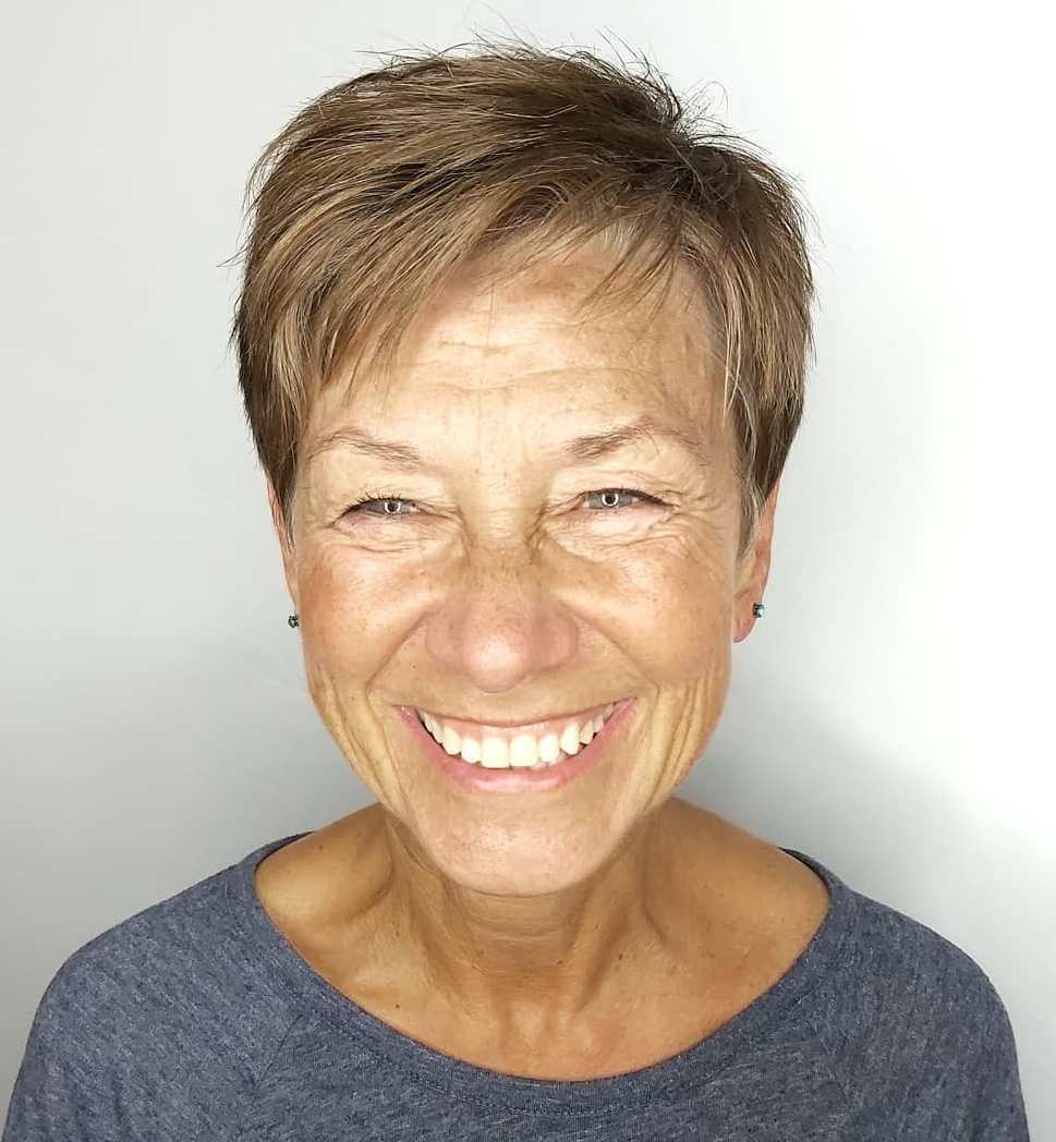 Over 60 Years Old Short Haircut with Bangs