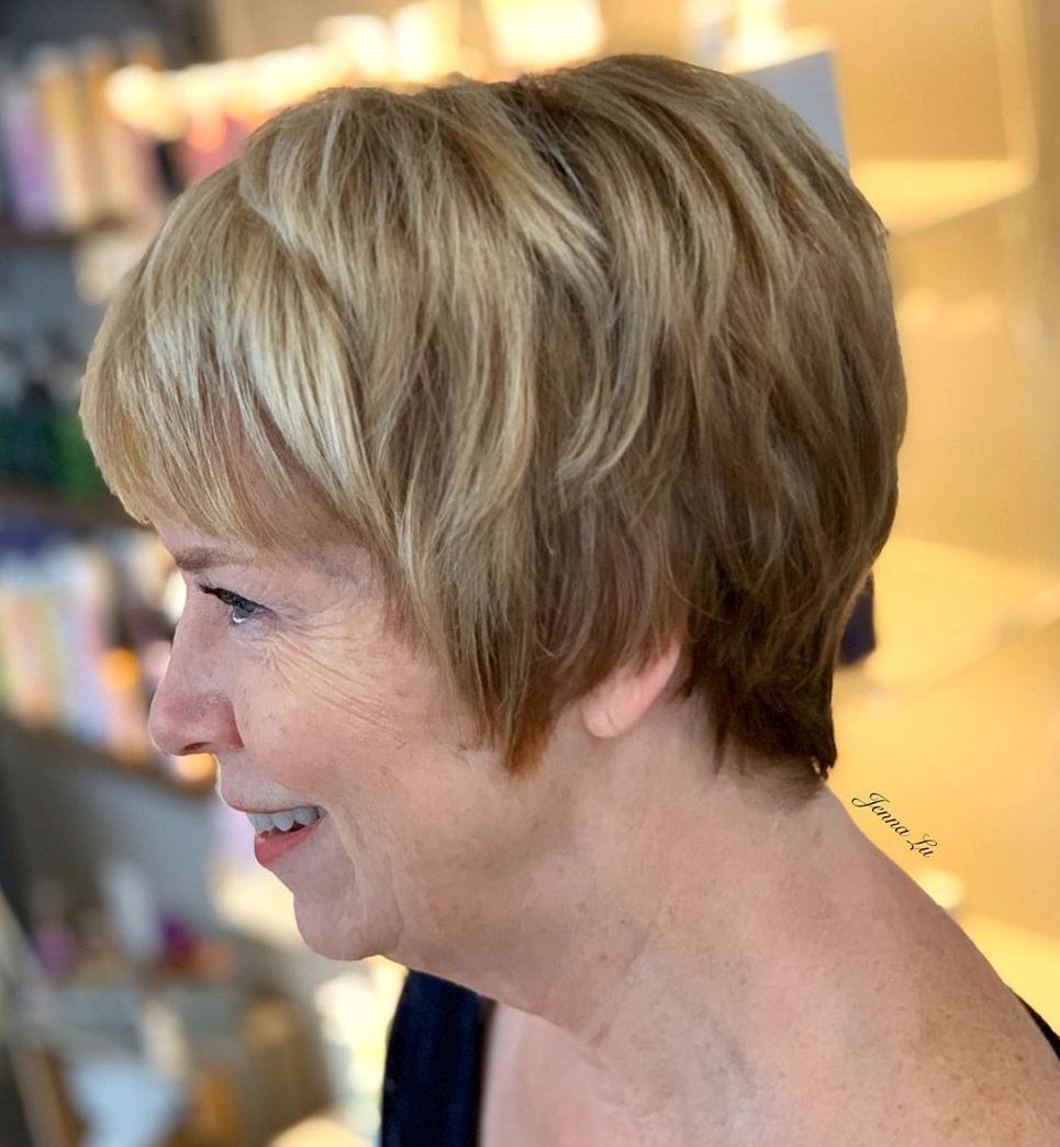 Short Piece-y Hairstyle for Fine Hair Over 60