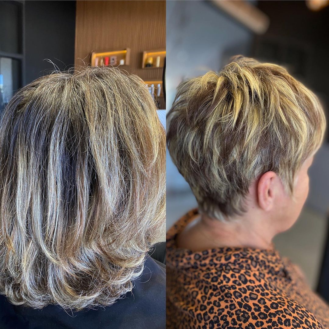 60+ Short Feathered Pixie Hairstyle