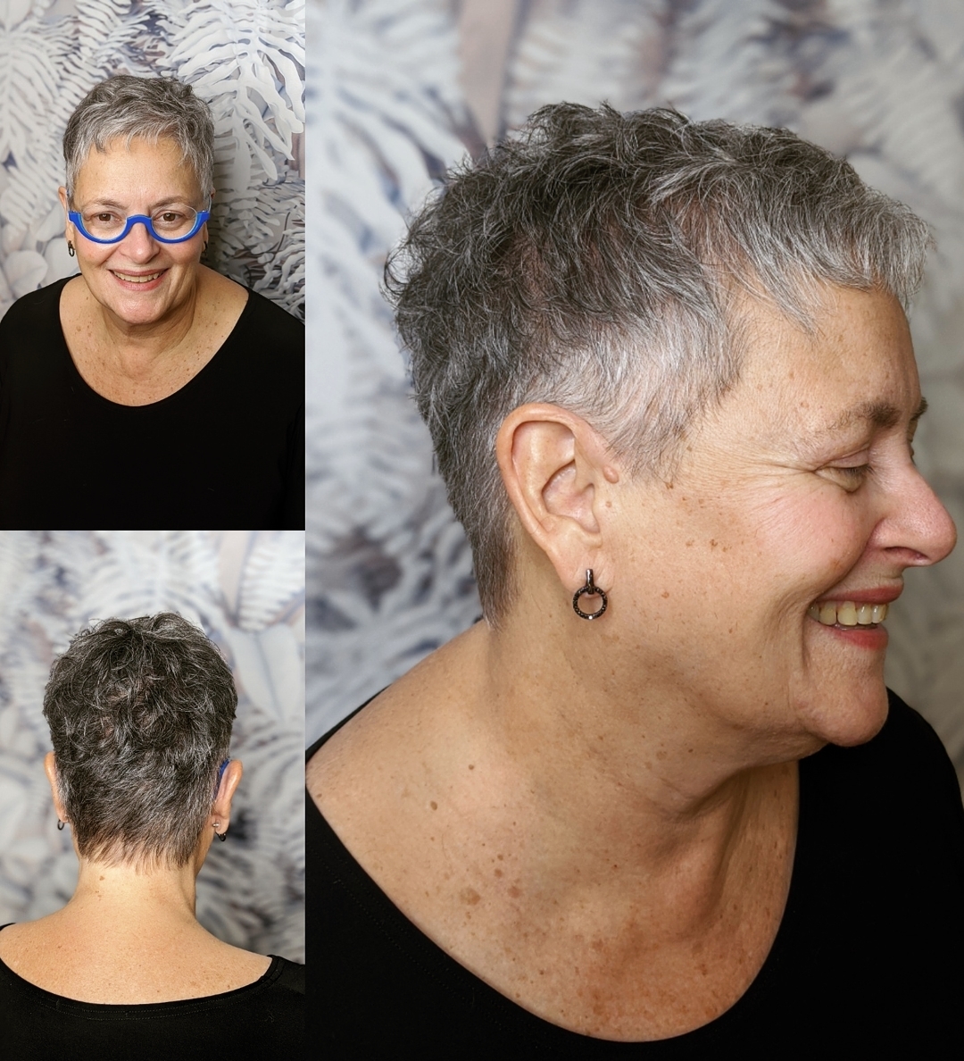 Cute Gray Pixie for Older Women