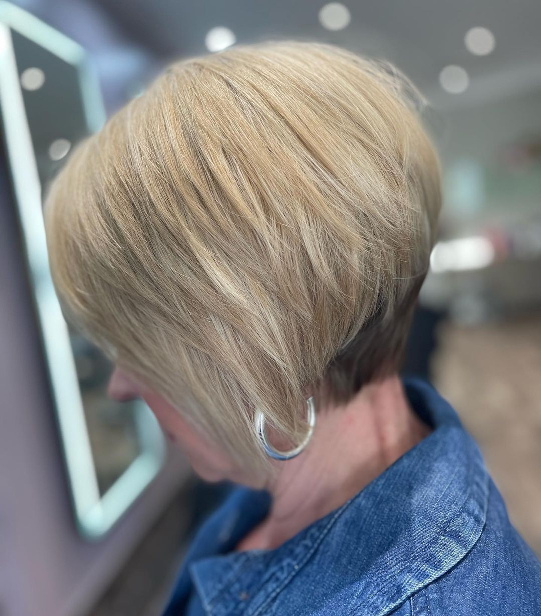 Stacked Blonde Bob with Darker Nape