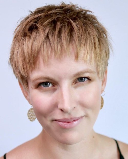 Blonde Textured Pixie Cut