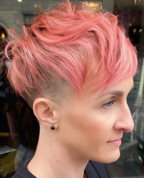 Inspiring Peach Pixie Hairstyle