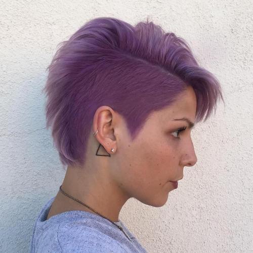 Asymmetrical Pastel Purple Pixie Undercut