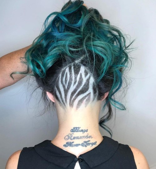 Nape Undercut with Zebra Design