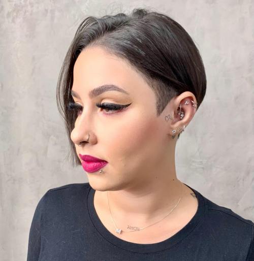 Bixie with Angled Side Undercut