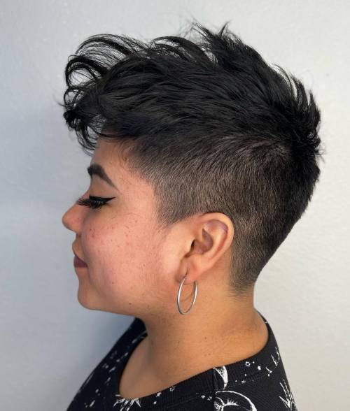 Women’s Buzz Cut with Long Spiky Top