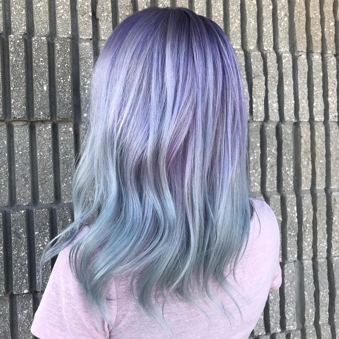 Metallic Light Blue and Purple