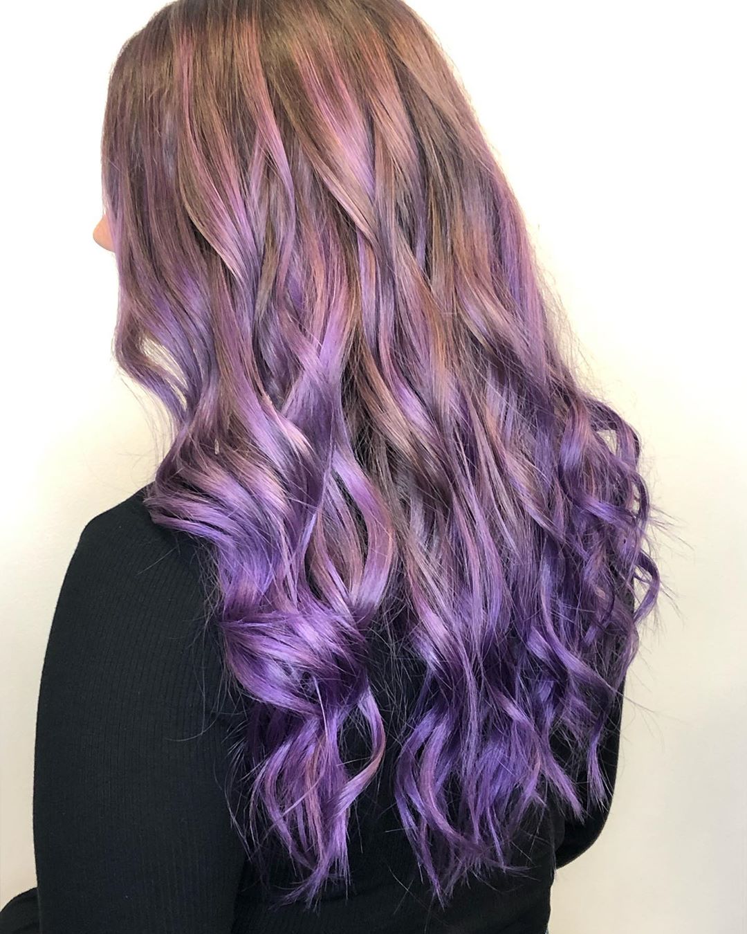 Light Brown and Purple Balayage