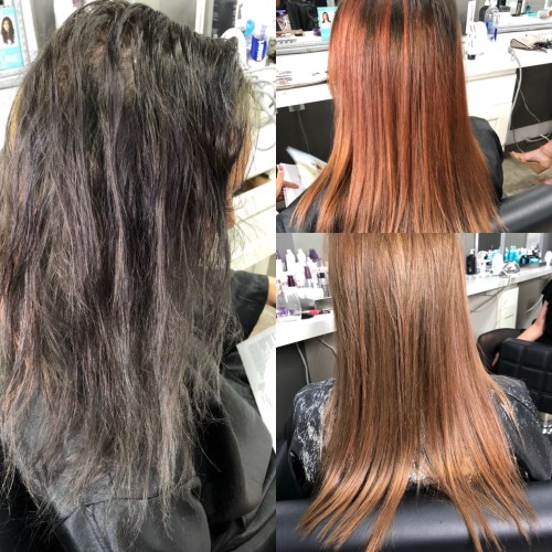 Uneven Dark Hair Color Correction