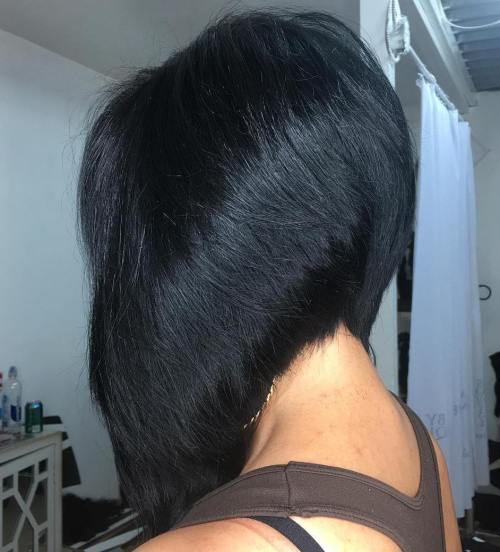 Steeply Angled Black Bob