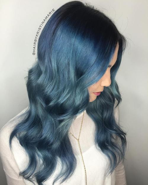 Denim Blue Long Waves