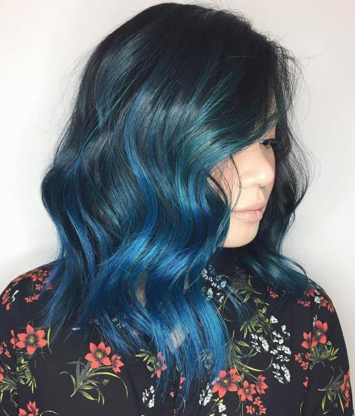 Black And Blue Ombre Hair