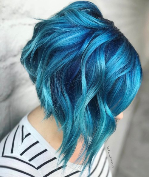 Angled Bright Blue Bob