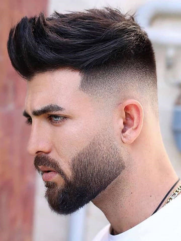 High Fade Haircut With Beard