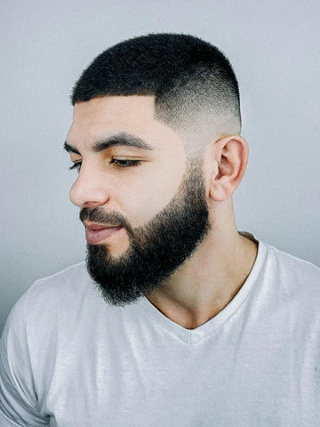 High Fade Haircut With Beard