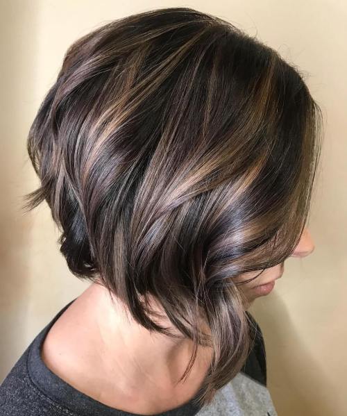 Wavy Angled Bob With High-Shine Finish