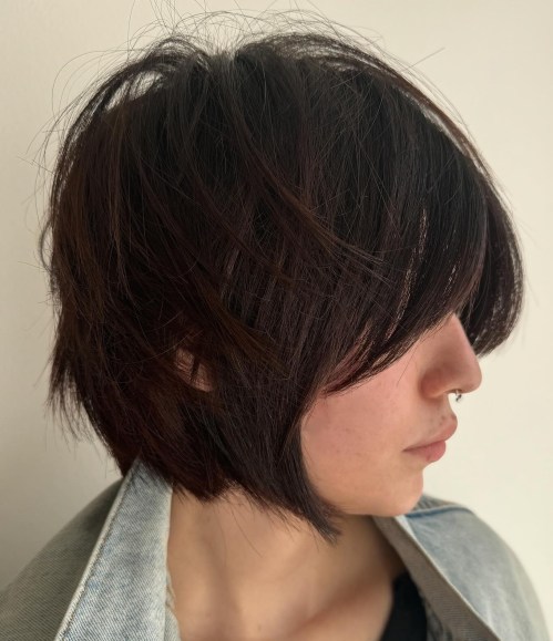 Chin Length Bob Shag for Thick Hair