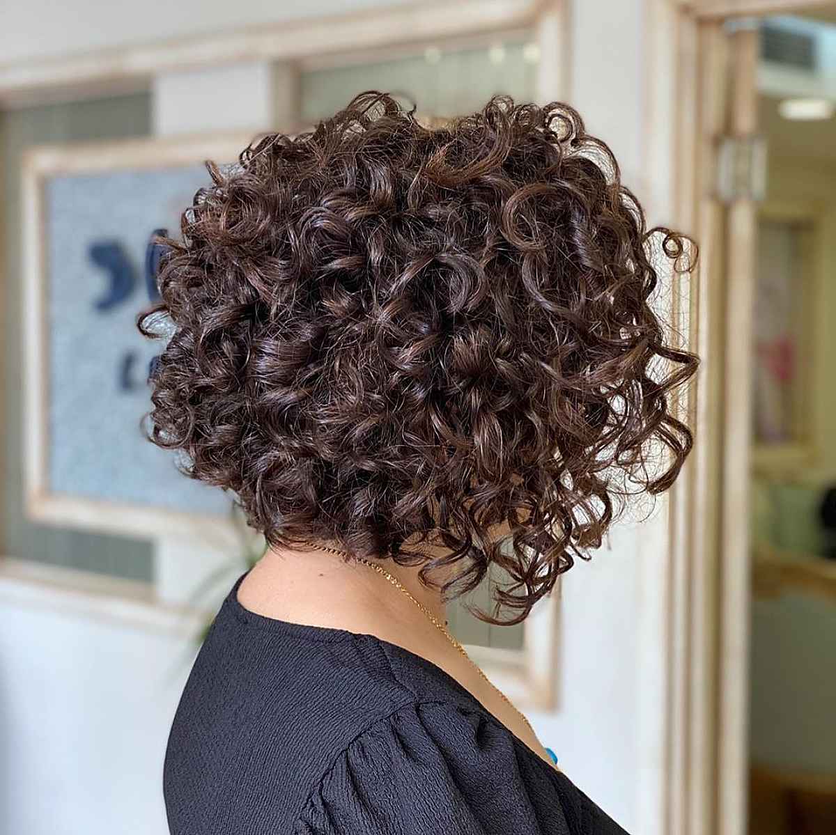 Permed Short Stacked Bob