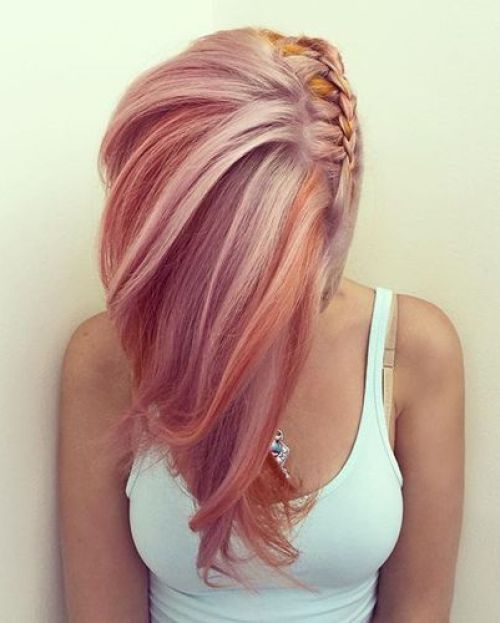 Side Braid Hairstyle for Pastel Pink Hair