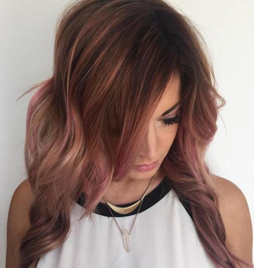 Washed Out Pink Balayage Highlights