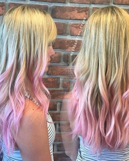 Pastel Pink Dip Dye for Blonde Hair