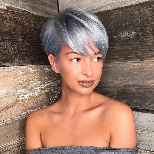 Long Pastel Blue Pixie