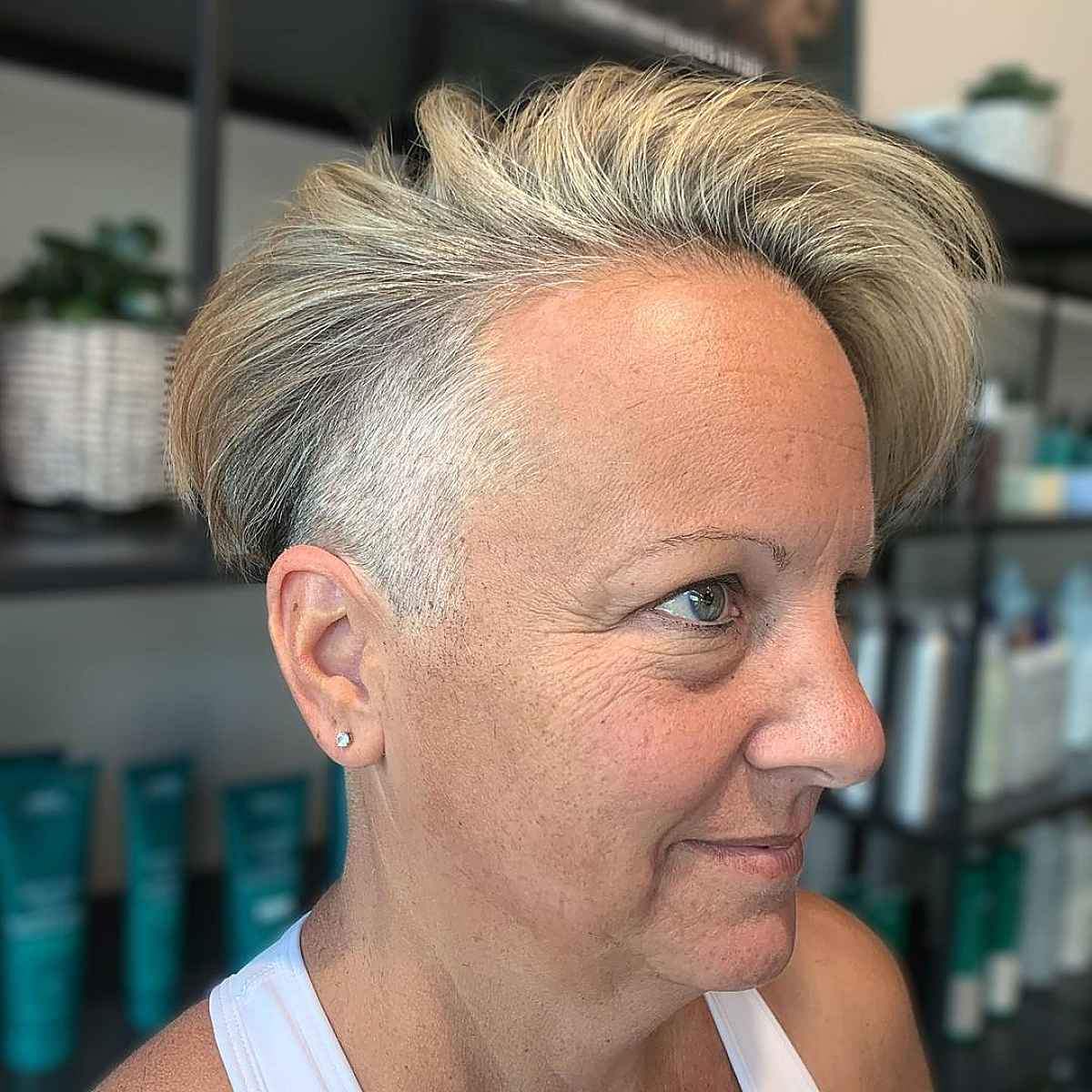 Edgy spiky pixie cut for women over 60