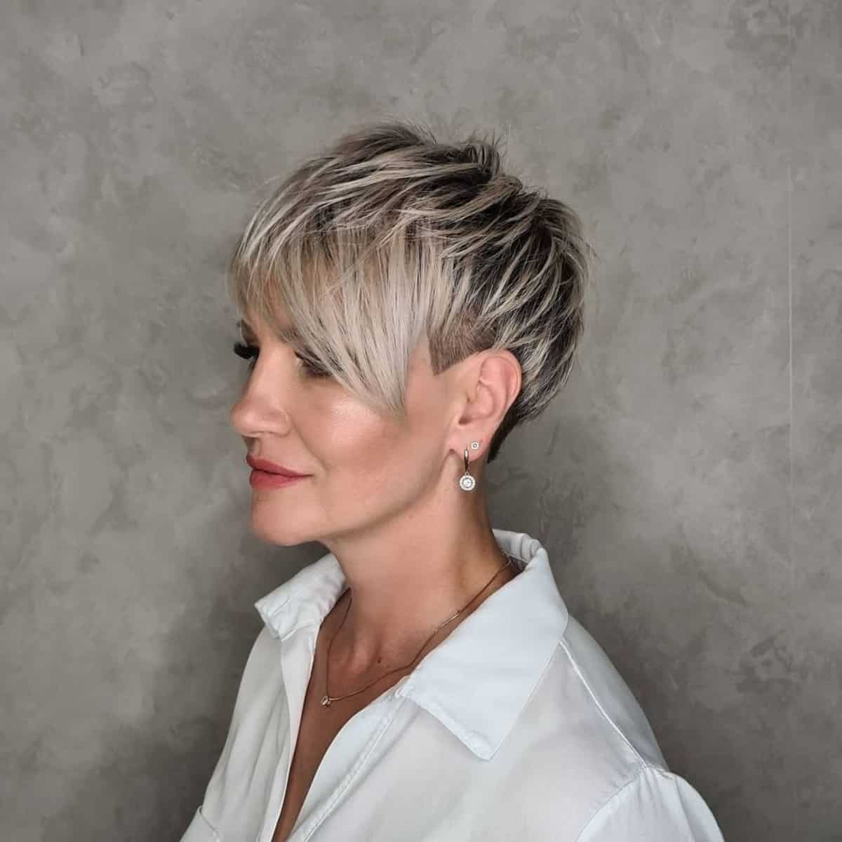 Very short textured pixie for women over 30