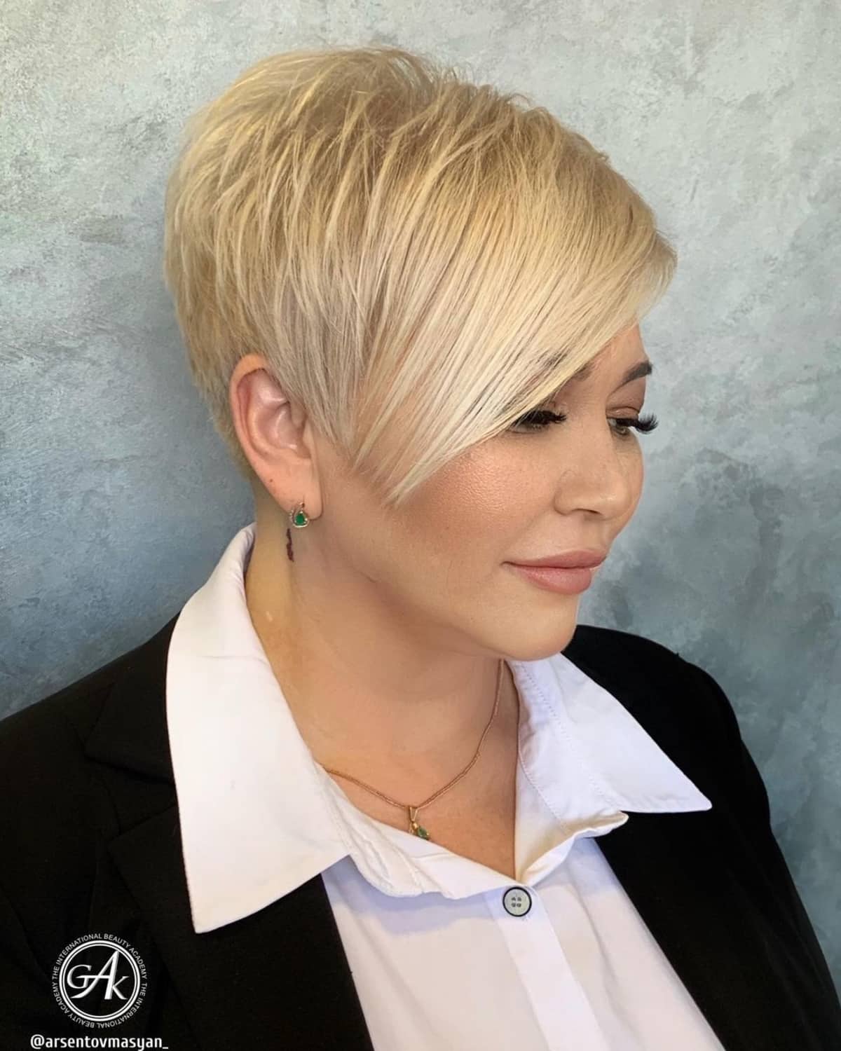 Wispy pixie with side-swept bangs