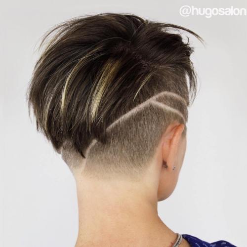 Asymmetrical Half Shaved Pixie