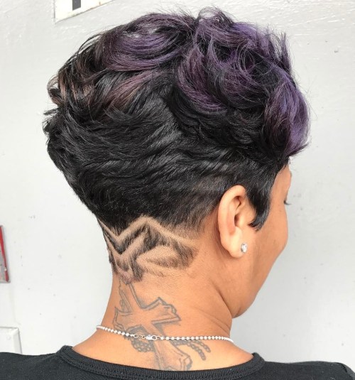 Black Pixie With Nape Undercut