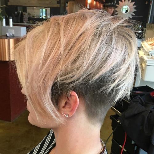 Long Blonde Pixie With Undercut