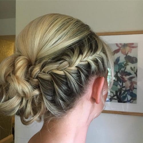 Asymmetric Braided Updo hairstyle