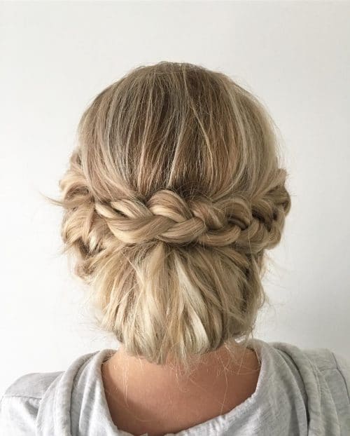 Relaxed Texture Braided Bun Updo