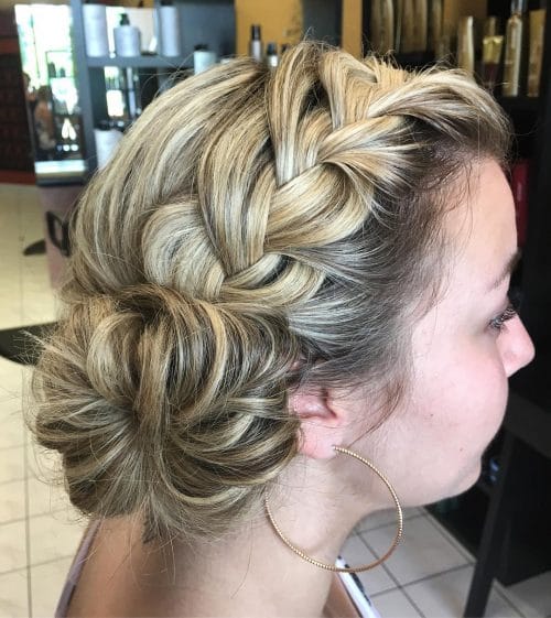 French Side Braid Updo