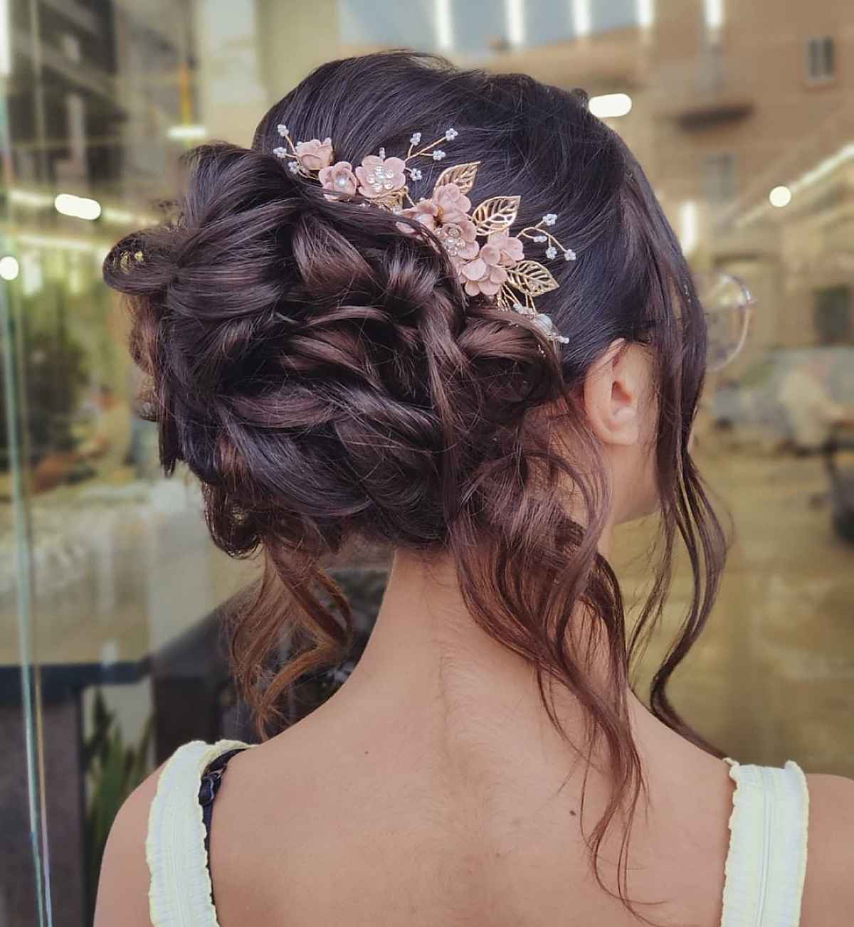 effortless braided updo for brown hair