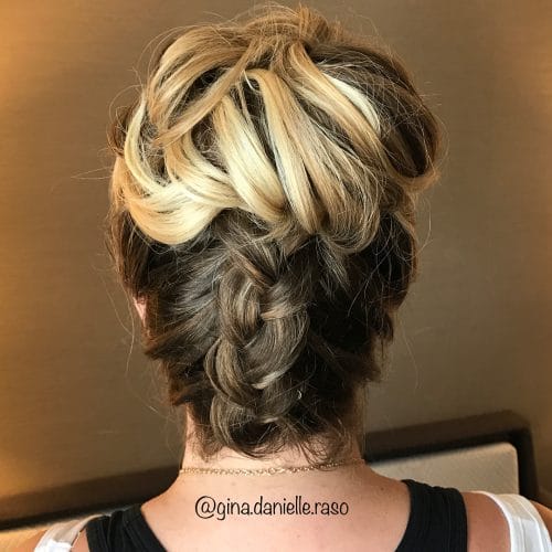 Upside Down Dutch Braid Updo