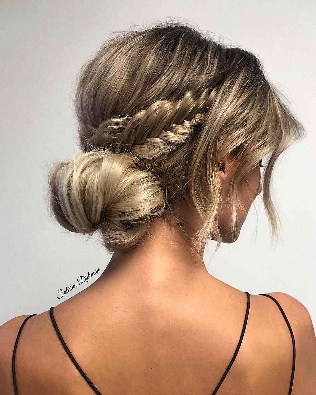 Chic Low Bun with Textured Braids