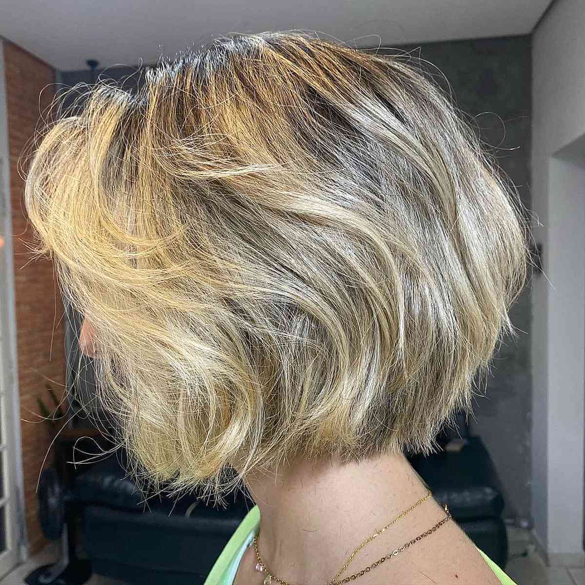 Chin-Length Bob Layered Cut for Thick Hair