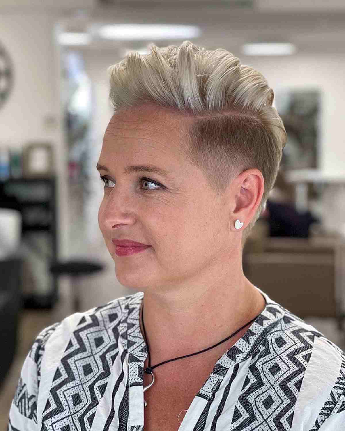 Blonde Pixie Undercut Fade