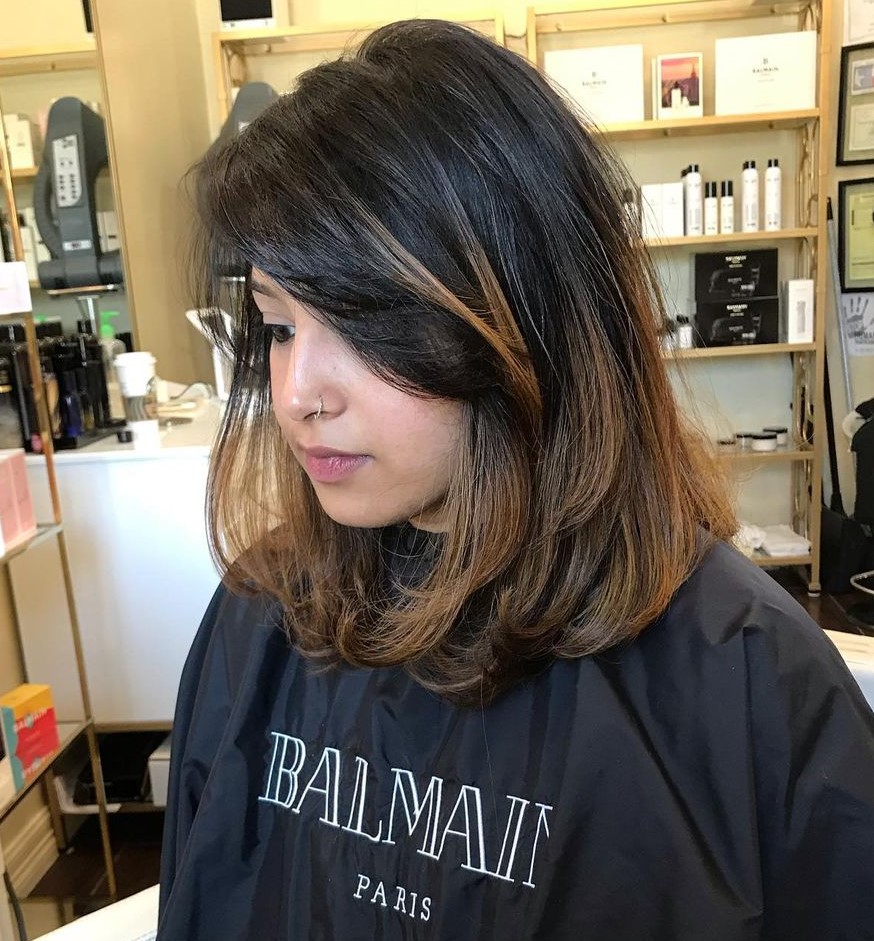 Feathered Long Bob with Side Bangs