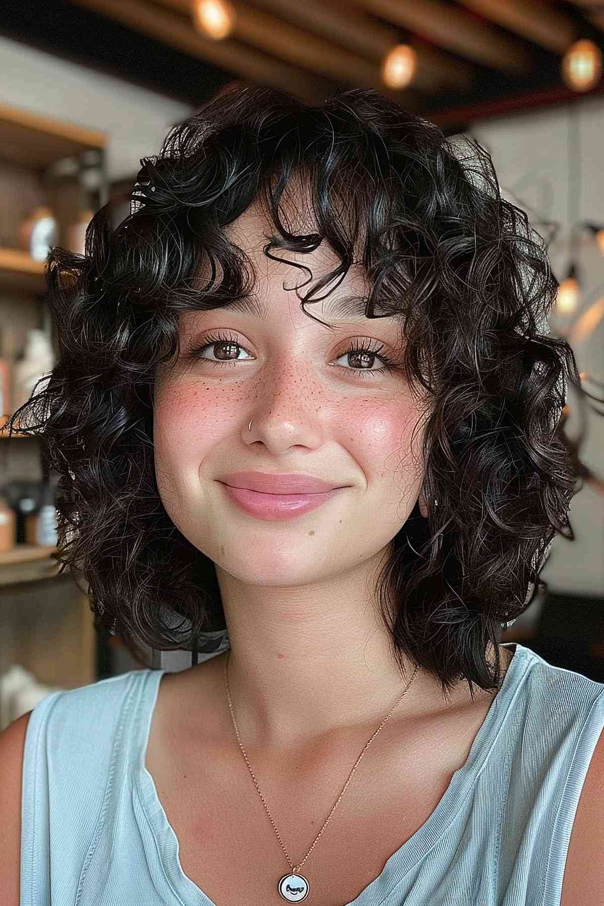 Long Shaggy Bob for Curly Hair