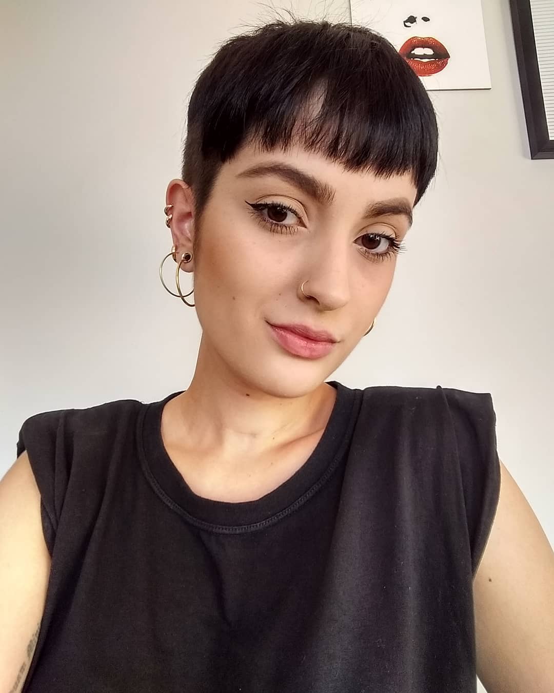 Pixie Haircut with Full Bangs