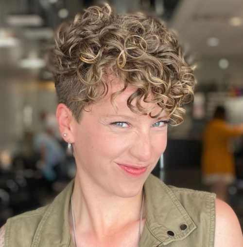 Edgy Long Pixie for Curly Hair