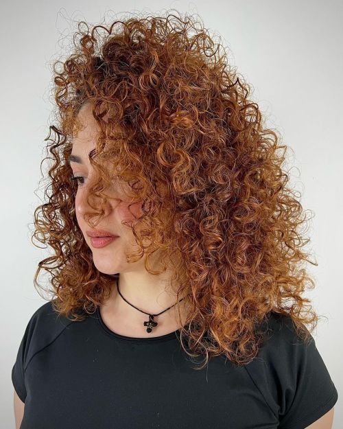 Side Parted Hairstyle with Spiral Curls