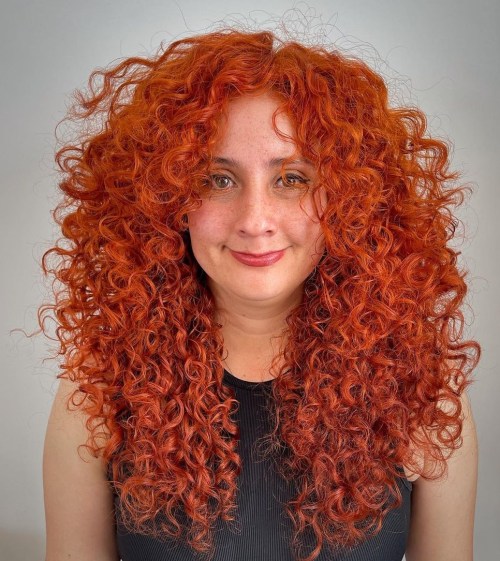 Rich Ginger Red Curly Haircut