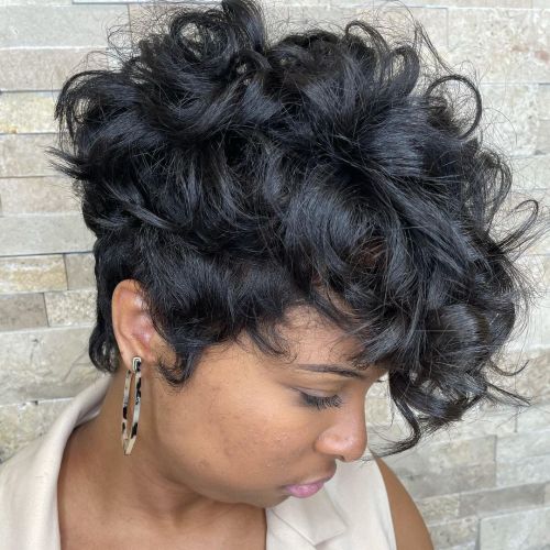 Long Curly Pixie Cut for Thick Hair